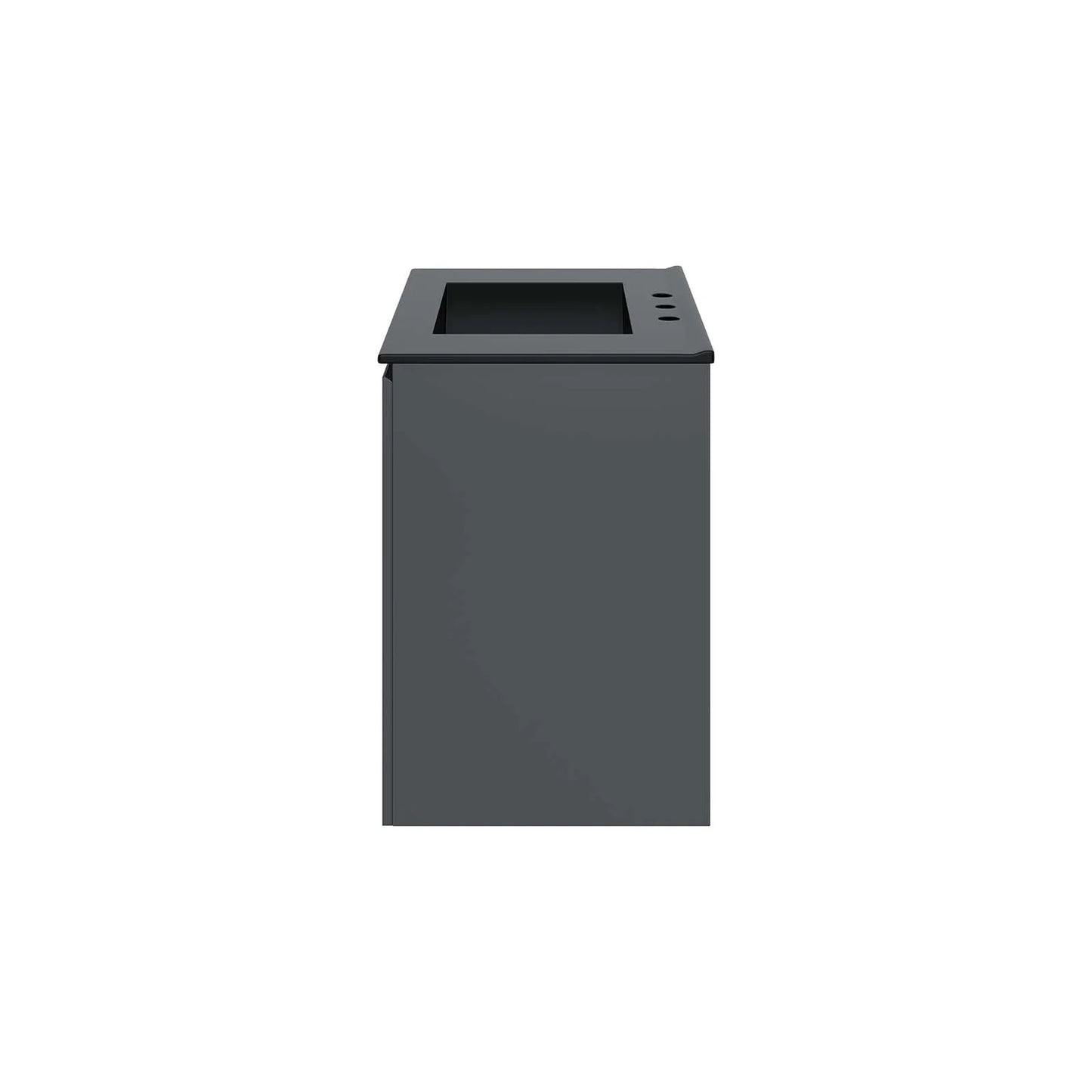 Sink Vanity Cabinet, Wall Mount, Grey Gray Black, Ceramic, Melamine, Modern Contemporary, Hotel Bedroom Bathroom Master Suite Guest