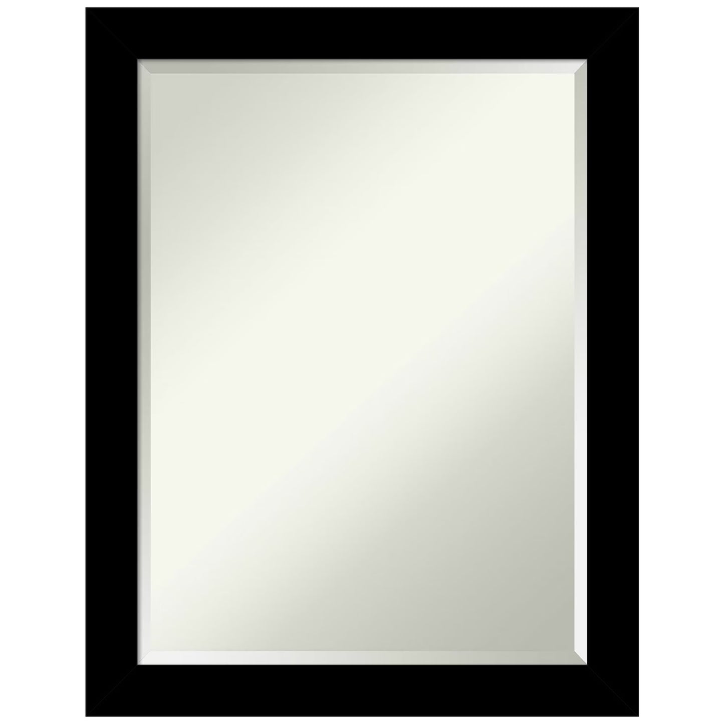 Amanti Art Brushed Black Beveled Bathroom Wall Mirror