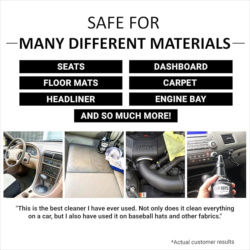 Super Cleaner | Effective Car Interior Cleaner | Leather Car Seat Cleaner | Stain Remover for Carpet, Upholstery, Fabric, and Much More! | 18 Oz Kit with Microfiber Towel