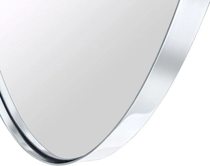 Oval Recessed Bathroom Medicine Cabinet With Mirror Stainless Steel Metal Framed Oblong Pill Shaped Bathroom Cabinet With Mirror 16X33''