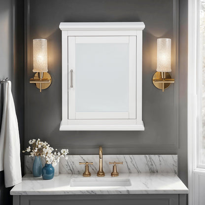 Linon Serenity Bathroom Medicine Cabinet, White