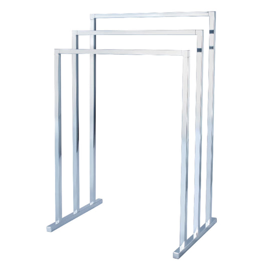 Kingston Brass SCC8281 Edenscape 33-3/16 Inch Freestanding Pedestal 3-Tier Towel Rack in Polished Chrome