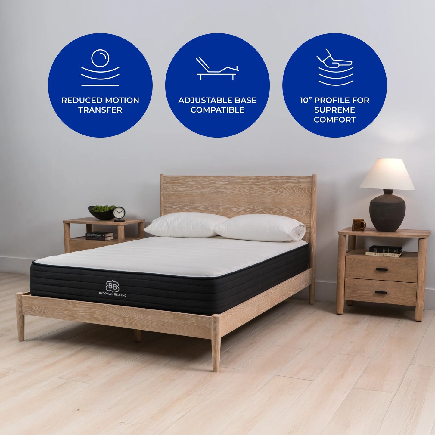 Brooklyn Bedding 10" Harper Hybrid Gel Memory Foam Mattress in a Box, Queen