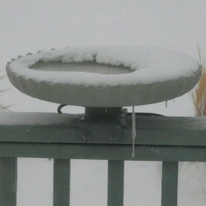 Farm Innovators Outdoor Heated Bird Bath, 120W Stone Birdbath w/Deck Mount