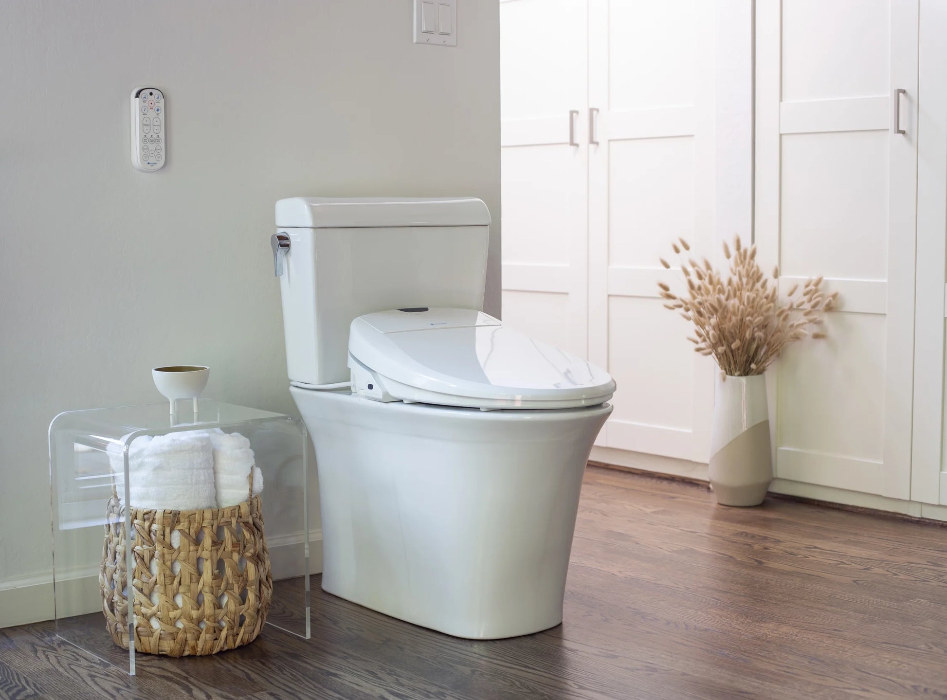 Brondell Bidet Toilet Seat S1400, Smart Toilet Seat, Dual Stainless-Steel, Self-Cleaning Nozzle With Clean Plus Technology, Endless Warm Water Bidet, Warm Air Dryer-Nightlight, Heated Seat, Elongated