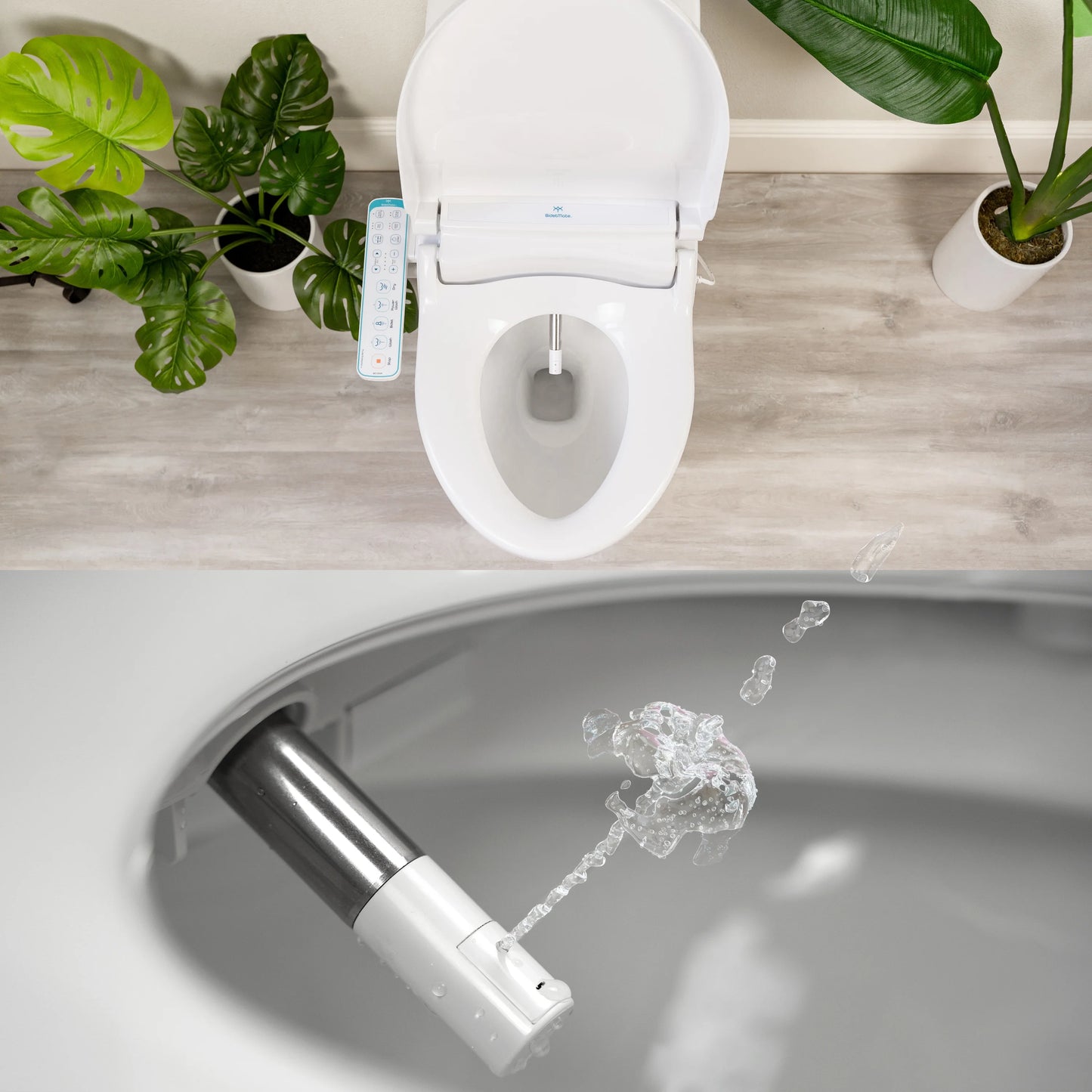 BidetMate 1000 Series Japanese Toilet Seat with Heated Bidet & Control Panel, Elongated