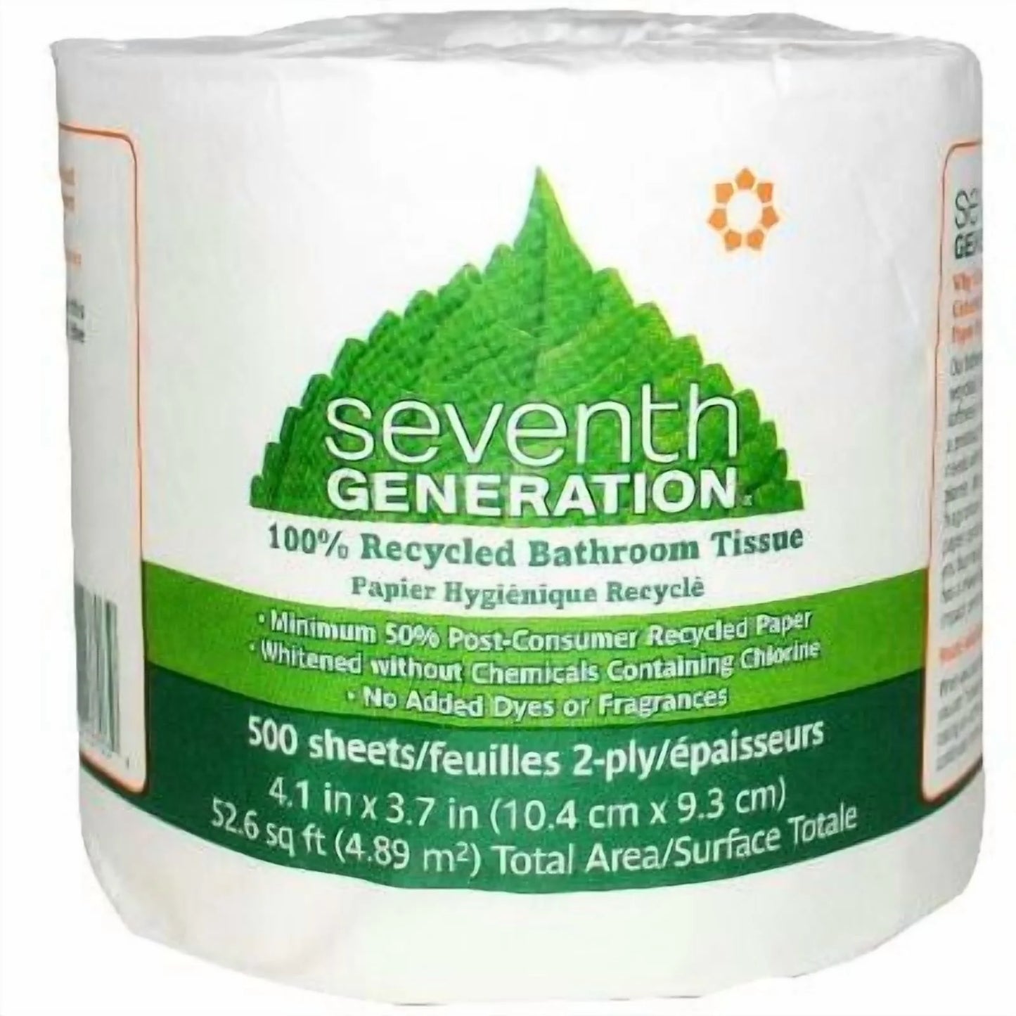 Seventh Generation White Bathroom Tissue, Toilet Paper, 500 Sheets