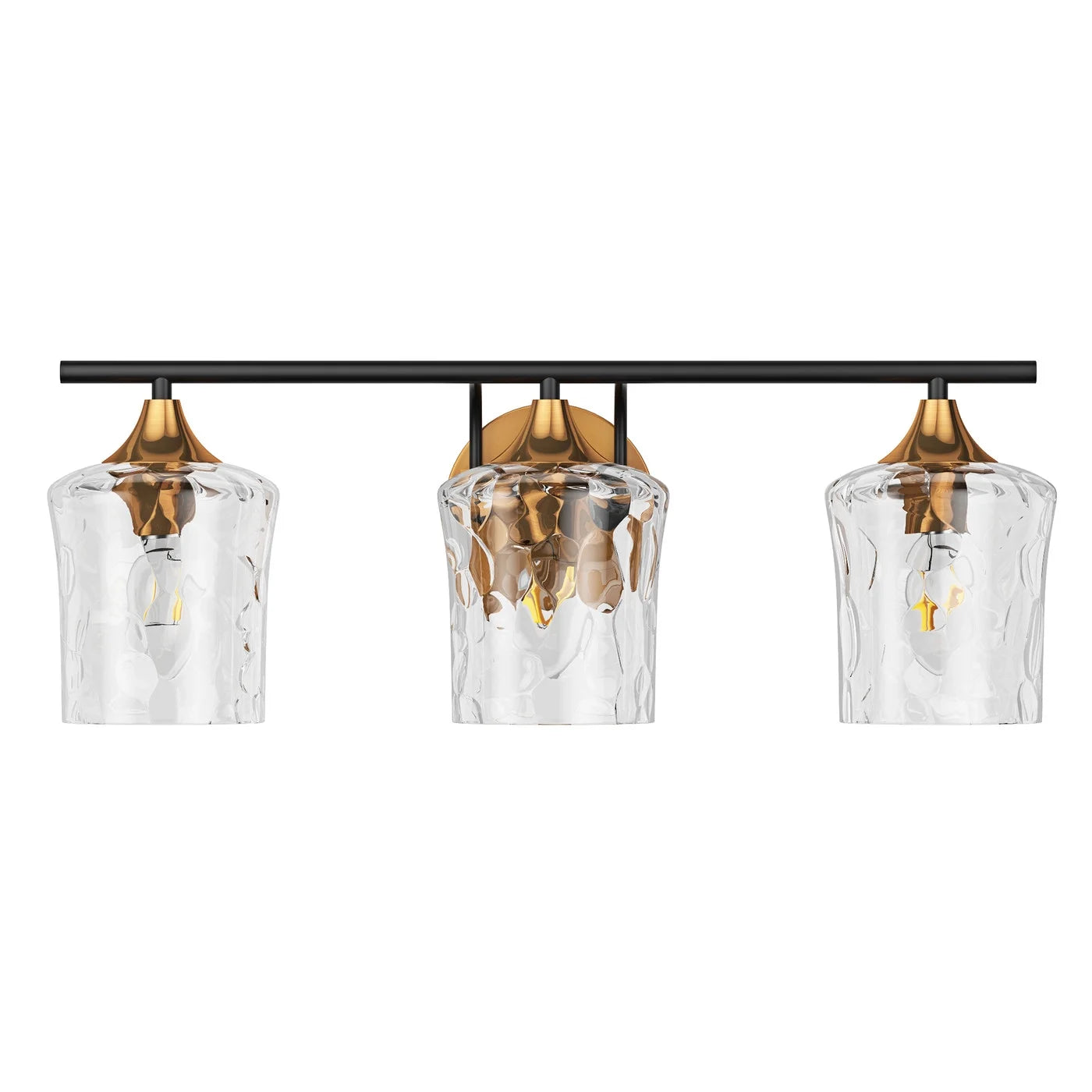 Aiwen Gold Brushed Crystal Vanity Light Fixture 3-Light Modern Bathroom Light Fixture over Mirror Vintage Wall Sconce