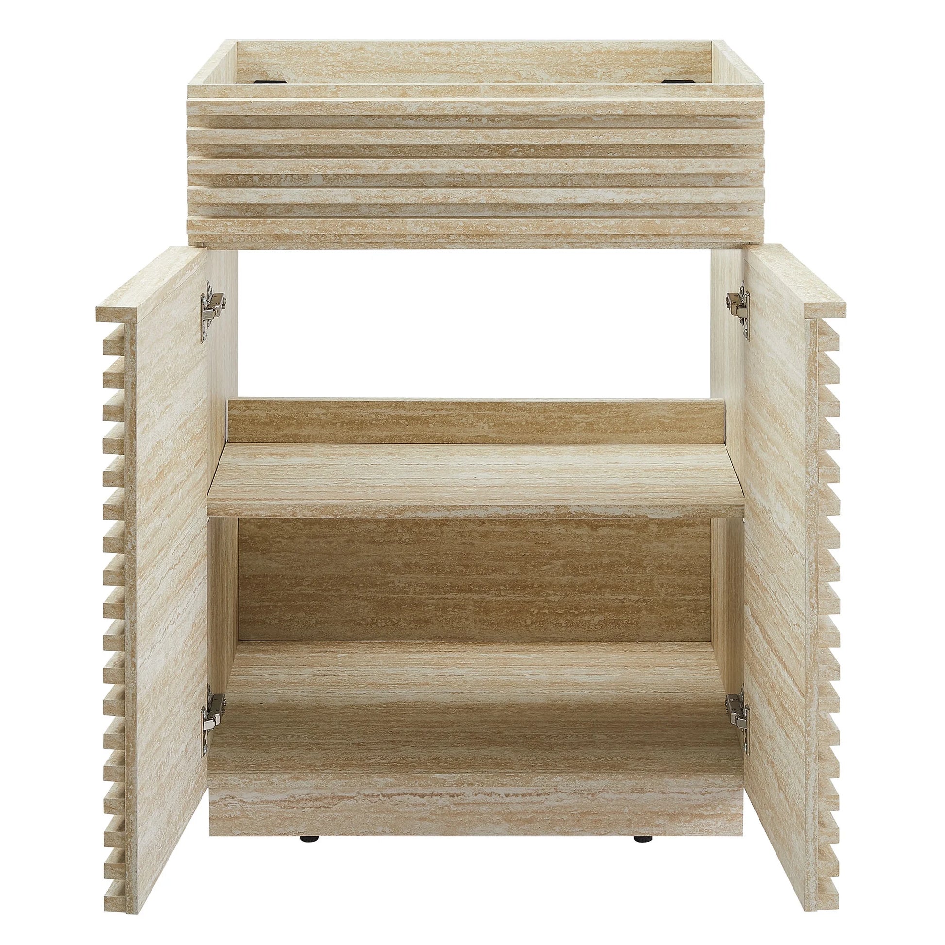 Modway Render 24" Faux Travertine Bathroom Vanity Cabinet (Sink Not Included) in Travertine