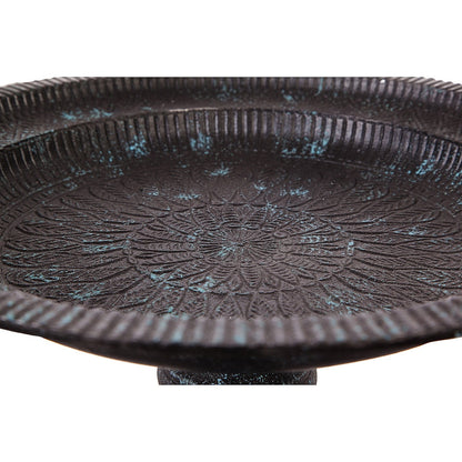 Evergreen Garden Cast Metal Bird Bath on Pedestal 20 x 19 x 15 Inches