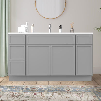 54 in. W x 21 in. D x 32.5 in. H Bath Vanity Cabinet without Top in White