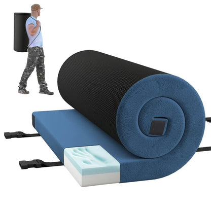 Spaco Foldable Camping Mattress with High Density Foam Cushion and Anti-slip Bottom, Air Mattresses & Sleeping Bags for Outdoor as Garden, Yard, Navy
