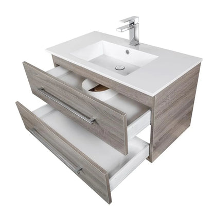Cutler Kitchen and Bath Kato 48" Wood/Cultured Marble Bathroom Vanity in Gray