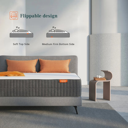Sweetnight 10" Cool Gel Memory Foam Mattress with Zippered Cover Mattresses in a Box Medium Firm Mattress, Twin