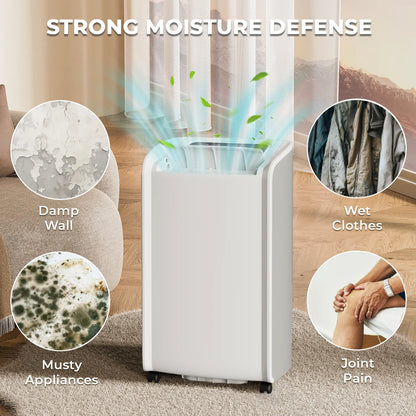 Rocyis 70 Pints Dehumidifier for 5000 Sq. Ft. Home, with Auto Shut off, Drain Hose, Reusable Filter, 4 Modes, for Bedroom & Bathroom