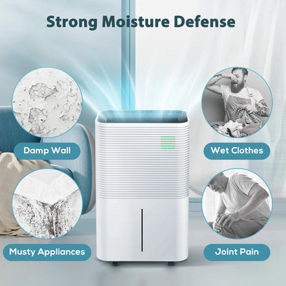 KISSAIR 22-Pint Dehumidifier, 3000 Sq. Ft Coverage Area Home Dehumidifier with Timer Continuous & Dry Mode, 4.8L Water Tank, Dehumidifier for Basement/Bathroom