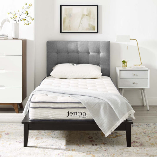 Modway Jenna 8" Innerspring and Foam Narrow Twin Mattress in White