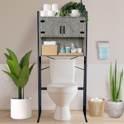 Stephan Roberts Over The Toilet Bathroom and Laundry Organizer and Storage Rack Height Adjustable Shelf, Wood