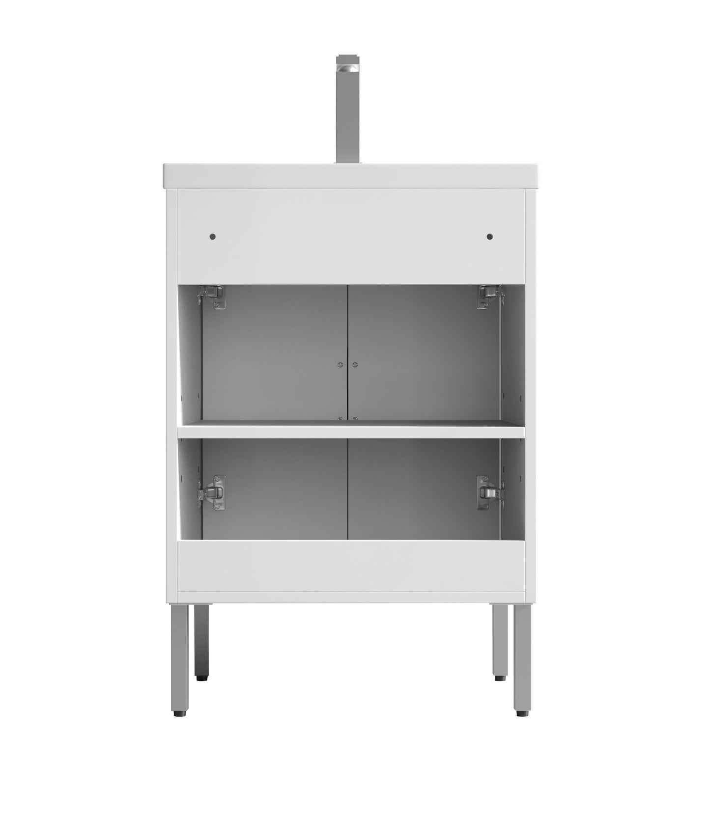 Tennant Brand 24" Modern White Bathroom Vanity with White Acrylic Top