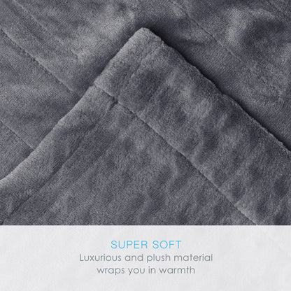 Pure Enrichment PureRelief Radiance Deluxe Heated Blanket - 10 Heat Settings, Super Soft Micromink Velvet Fabric, LCD Controller, Auto Shut-Off Timer, Machine Washable - Queen Size Electric Blanket