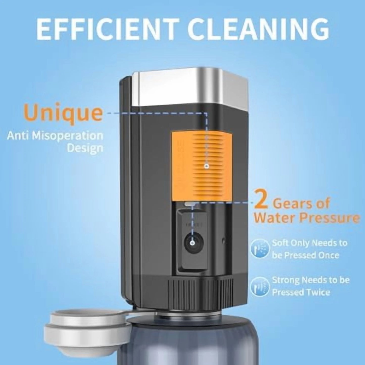 Portable Bidet for Travel, Rechargeable Bidet Sprayer with 400ml Bottle Capacity, Waterproof High Pressure Handheld Bidets for Women/Men, Postpartum Care, Hygiene Cleaning