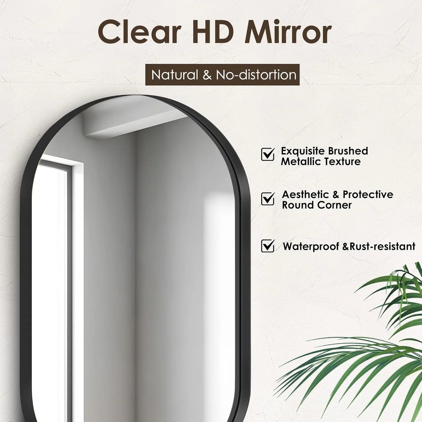 SogesHome Medicine Cabinet with Mirror, 21x34 Oval Mirror Cabinet, Wall Mount Recess Bathroom Vanity Mirror with Storage with 2 Adjustable Shelves, Perfect for Bathroom, Black
