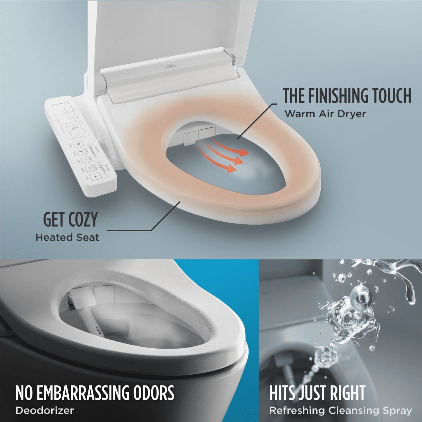 TOTO WASHLET C2 Electronic Bidet Toilet Seat with PREMIST and EWATER+ Wand Cleaning, Elongated, Cotton White - SW3074#01
