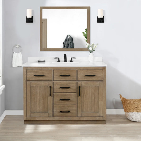 Ove Decors Bailey 48 W x 22" D Freestanding Bathroom Vanity with Sink, Driftwood Oak