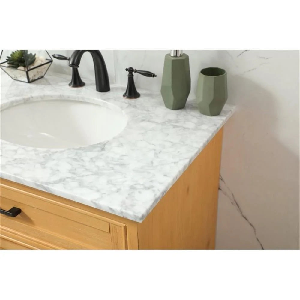 Elegant Kitchen and Bath 32 inch Single bathroom vanity in natural wood