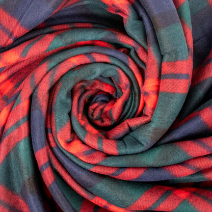 Single Plaid Color 60?L x 50 in. W Fleece Throw Blanket for Fall, Winter, Spring, Summer, Men, Women, Children & Pets in Red & Green Plaid