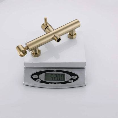 Bidet Faucet Shattaf, Brushed Solid Brass Toilet Bidet Sprayer Set, Hot and Cold Hygienic Bidet Tap,15cm Hole Distance