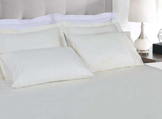 Threadmill Home Linen Luxury Supima Cotton 4-Piece 1200 Thread Count Bed Sheet Set, Full, Deep Pocket, Off-White Solid
