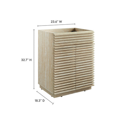 Modway Render 24" Faux Travertine Bathroom Vanity Cabinet (Sink Not Included) in Travertine