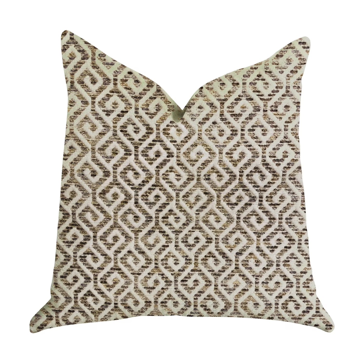 Plutus 20" x 30" Omni Maze Luxury Throw Pillow in Truffle Brown Shades