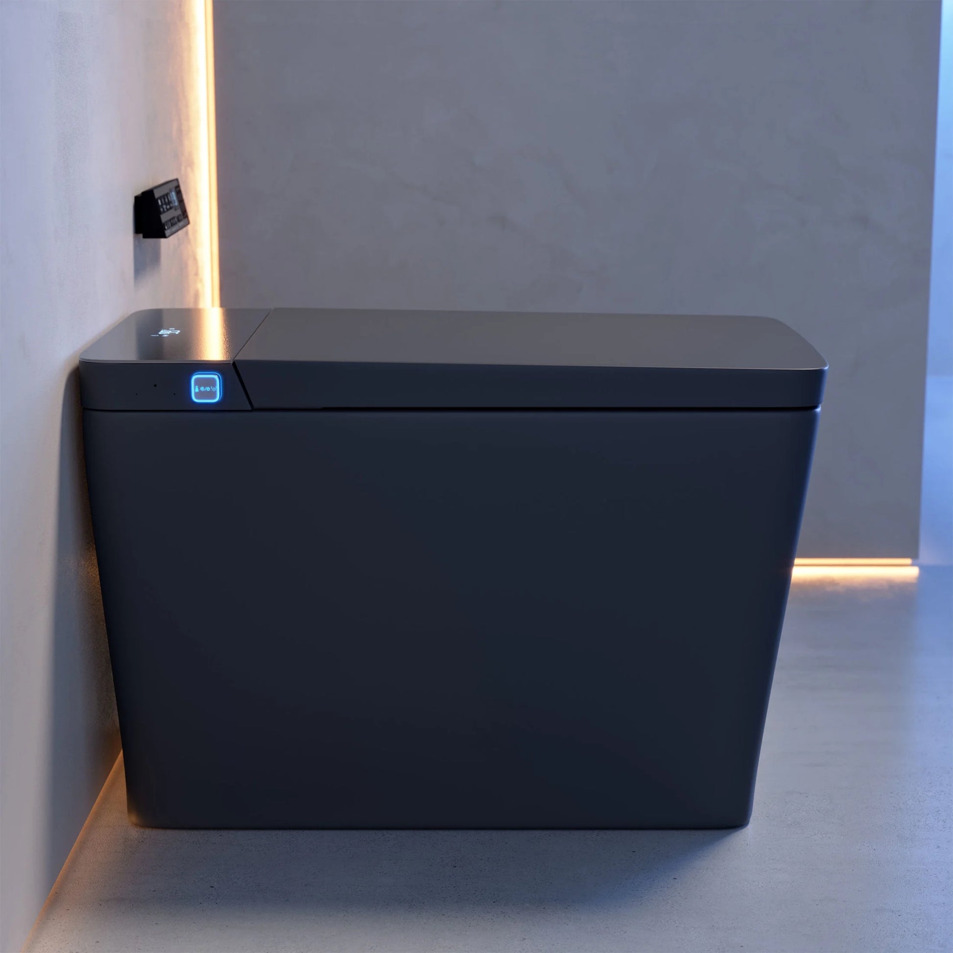 Concorde One Piece Smart Toilet 1.28 GPF in Matte Black with Heated Bidet, Air Drying, Night Light, Foot Sensor