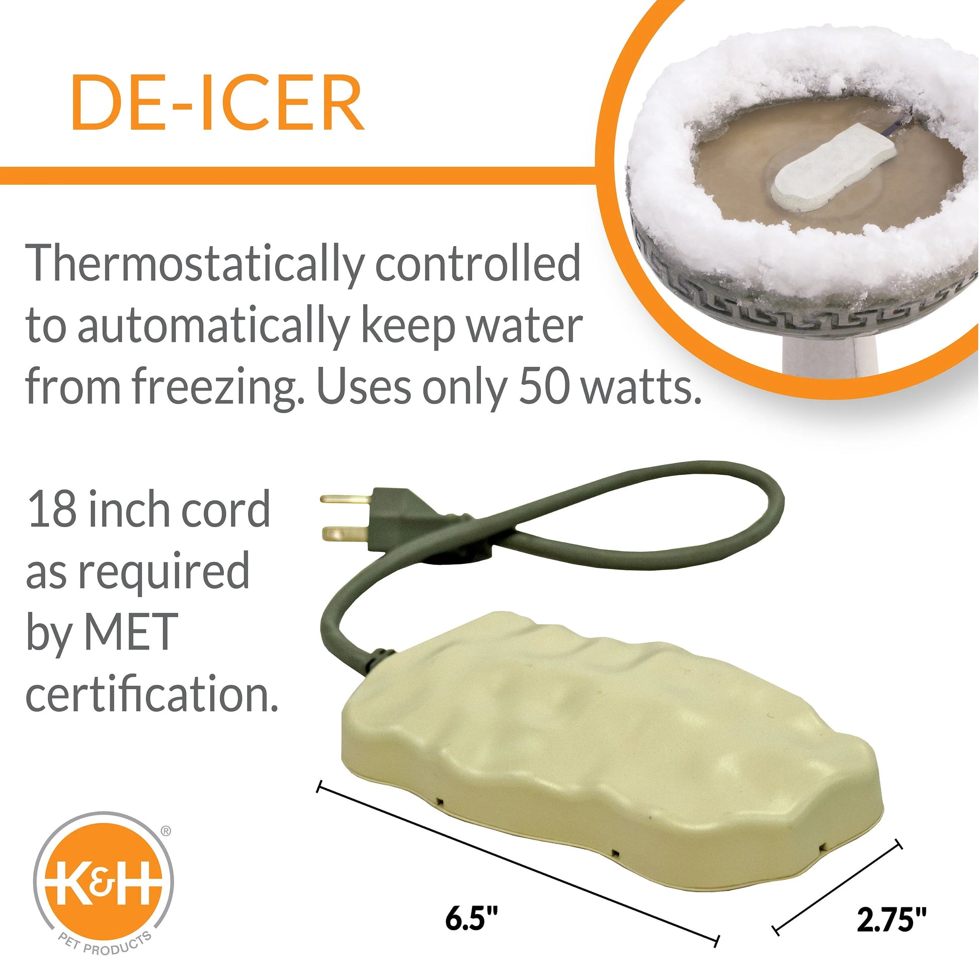 K& H Ice Eliminator Bird Bath Deicer