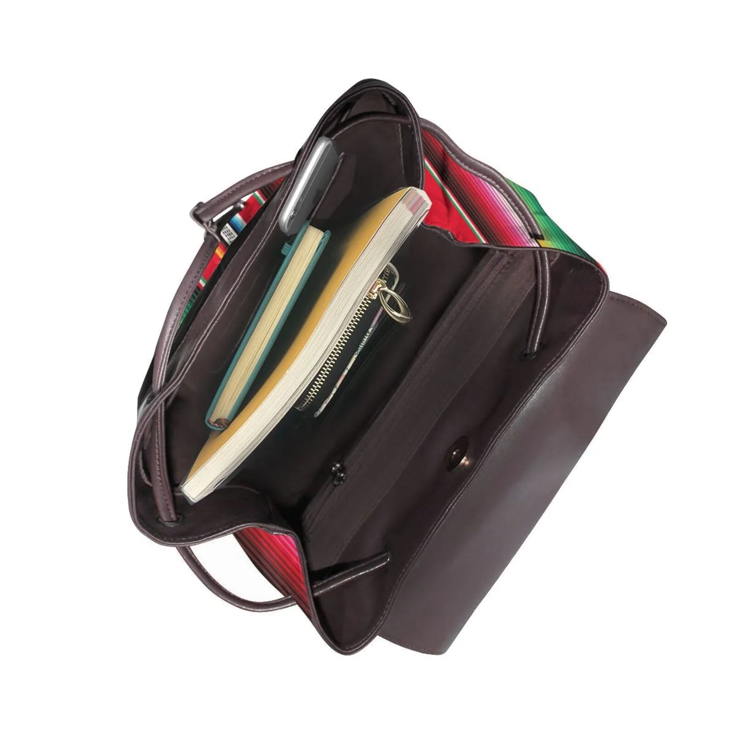 Uemuo Mexican Serape Blanket Stripes for Backpack Purse for Women Large Capacity Multipurpose Travel Bag Leather Backpack Shoulder Bag Womens Backpacks