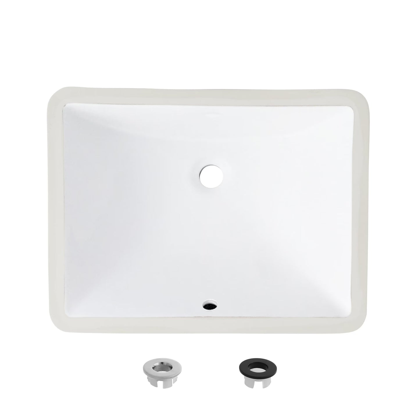 Stylish 21.25"W x 14.5"D White Rectangular Undermount Bathroom Sink P-203