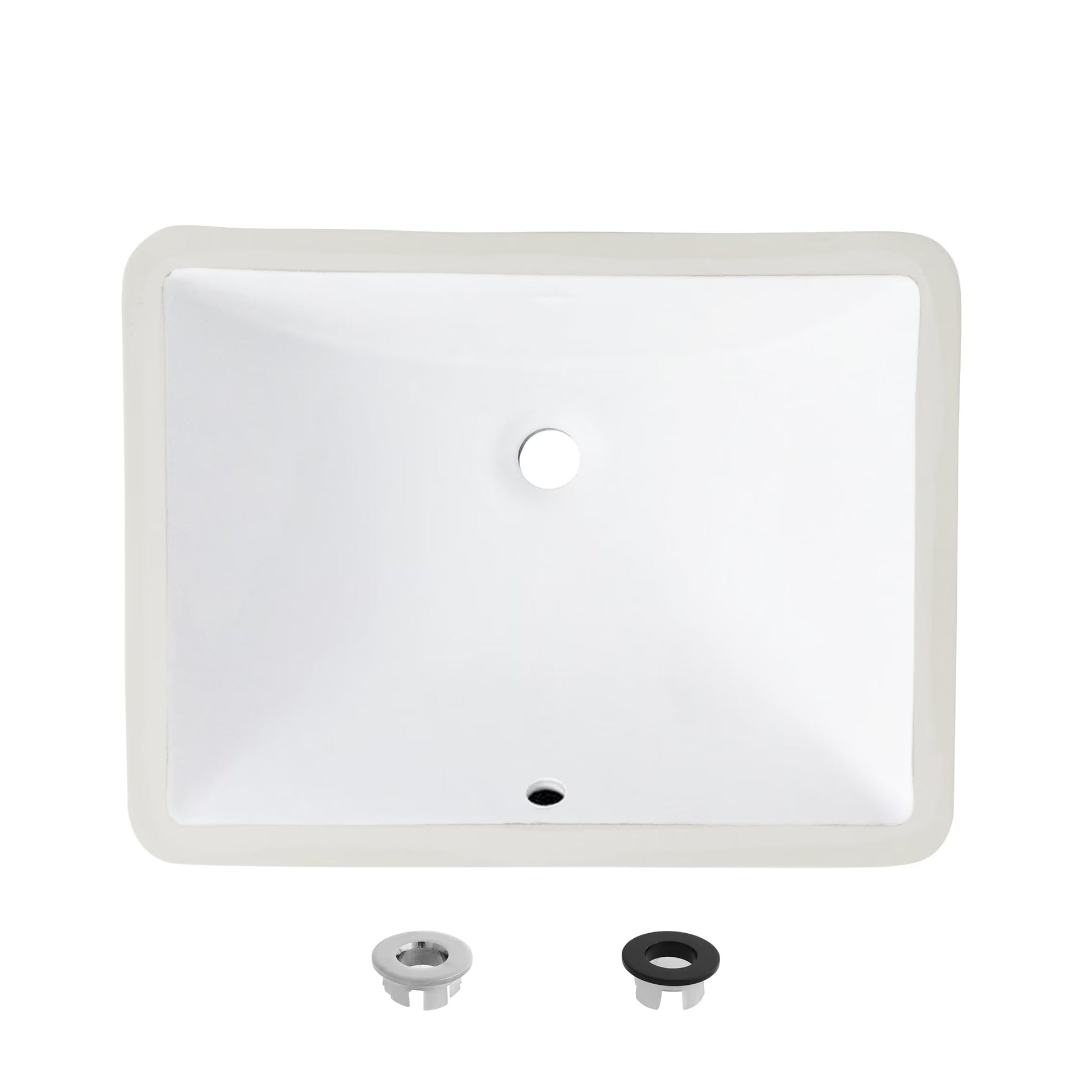 Stylish 21.25"W x 14.5"D White Rectangular Undermount Bathroom Sink P-203