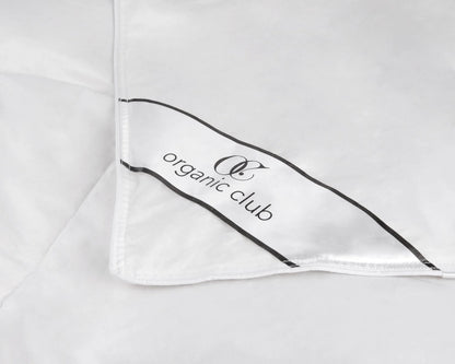 Organic Club Queen Cotton Duvet with Feather and Duck Down Filling 100% Cotton Cover Comforter All-Season Bedding Queen Size 87x87" (220x220 cm), Machine Washable, White