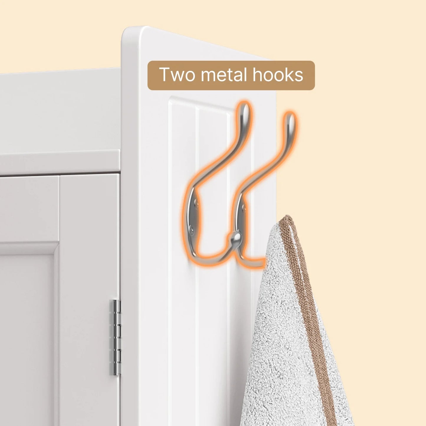 Over the Toilet Storage Cabinet , Bathroom Cabinet with 6 Open Shelves & Waterproof Tissue Holder - Upgraded White