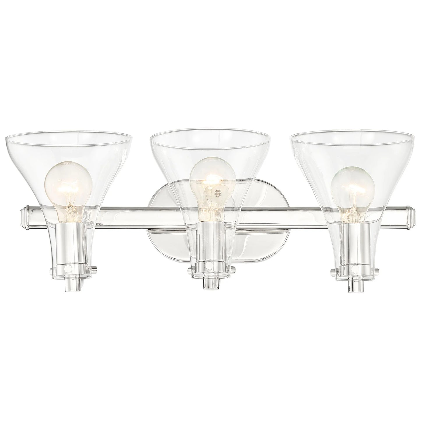 Possini Euro Design Sorren Industrial Modern Wall Light Polished Chrome Hardwire 20 1/2" 3-Light Fixture Clear Glass for Bedroom Bathroom Vanity Home
