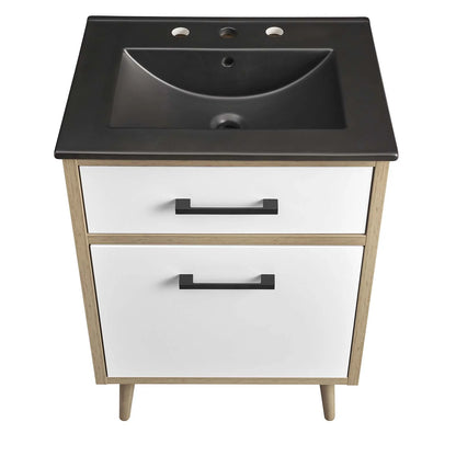 Modway Maverick 24" Bathroom Vanity in Black Oak
