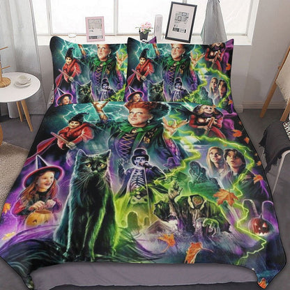 Hocus Pocus 3 Pieces Quilt Cover Set Soft Bedding Set 1 Duvet Cover + 2 Pillow Shams Home Bed Cover 86"x70"