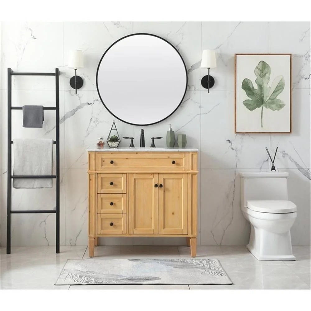 Elegant Kitchen and Bath 36 Inch Single Bathroom Vanity In Natural Wood