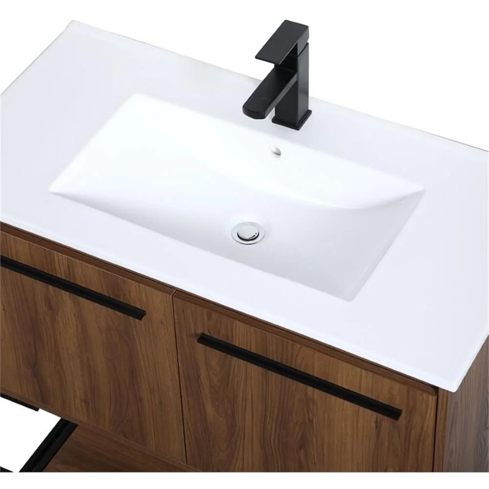 Elegant Kitchen and Bath 36 Inch Single Bathroom Vanity In Walnut Brown