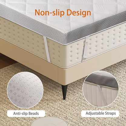 3-Inch Extra Firm Mattress, Pain Relief Foam Mattress For Extra Support, High-Density Foam Mattress Pad With Removable Cover, Odourless, Certipur-Us Certified 80" x76"