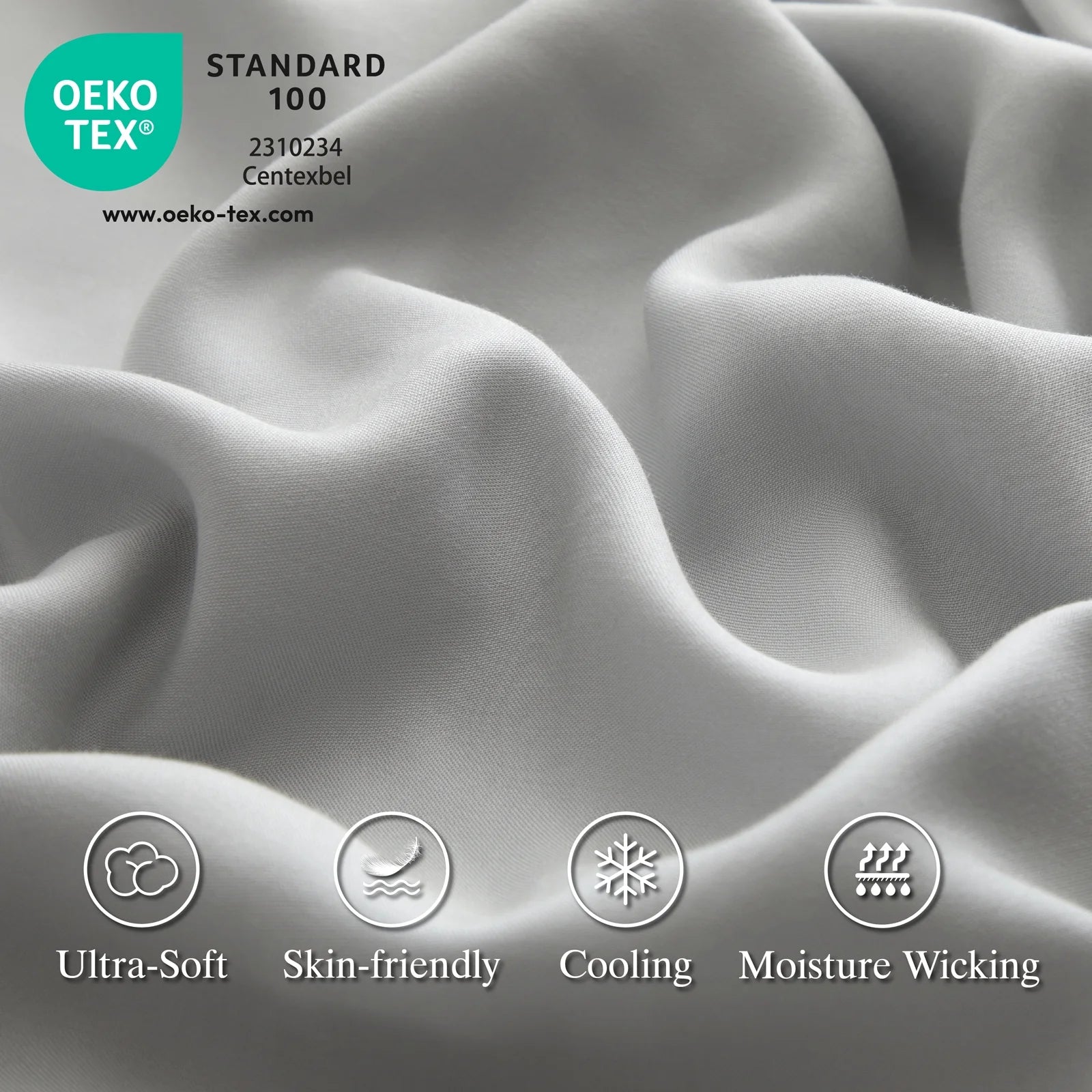 Lidoloka Luxury Lyocell Bed Sheets Set 4Pcs Queen Size for Adult,Cool& Soft,16" Deep Pocket,White