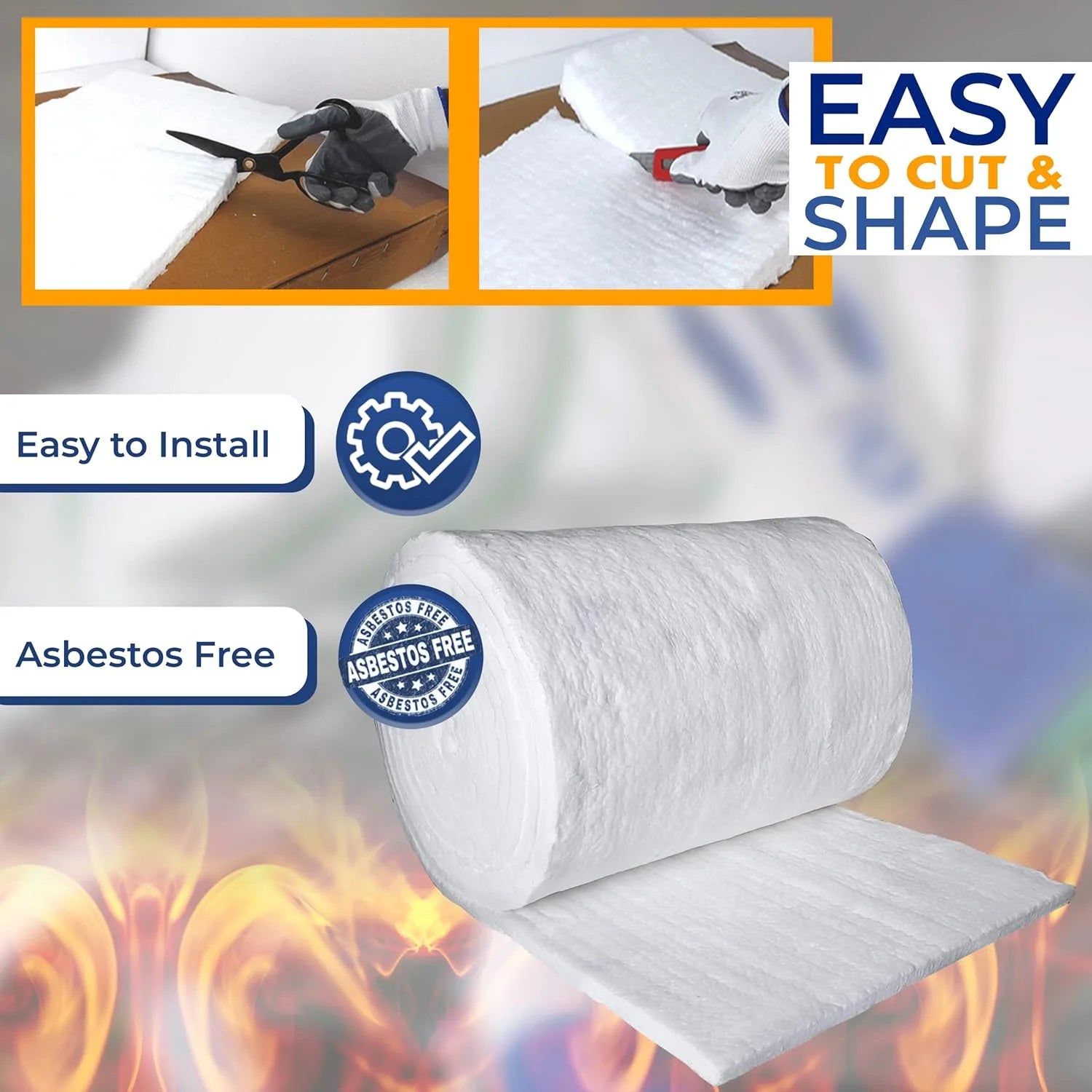Simond Store Ceramic Fiber Insulation Roll, 2400F - 1"X24"X25', High Density Fireproof Insulation Blanket for Forge