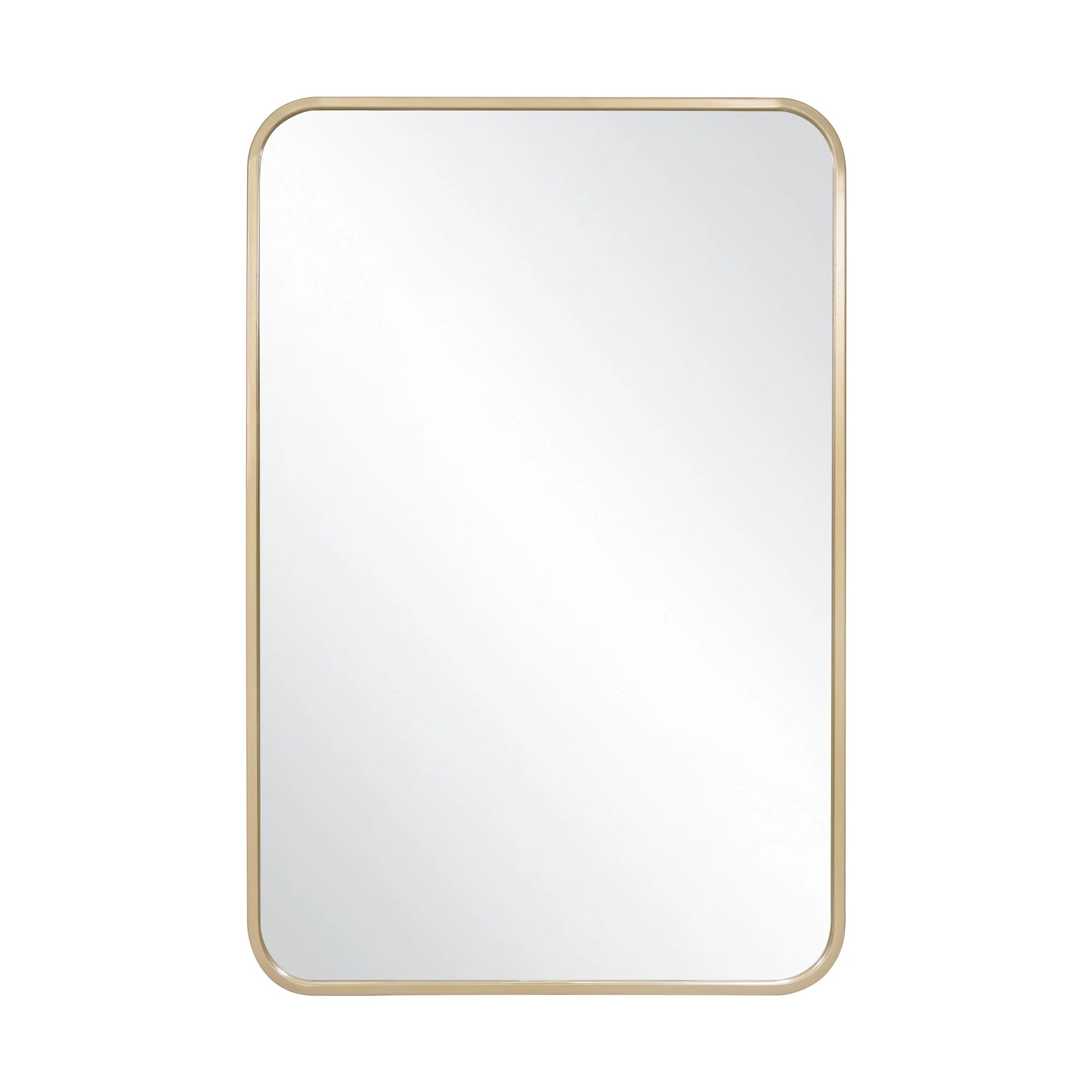 Isla Rectangle Wall Accent Mirror, 30" H x 20" L, Modern Metal Framed, Living Room, Bedroom, Bathroom Vanity Mirror, Gold Design House, 596510-GLD